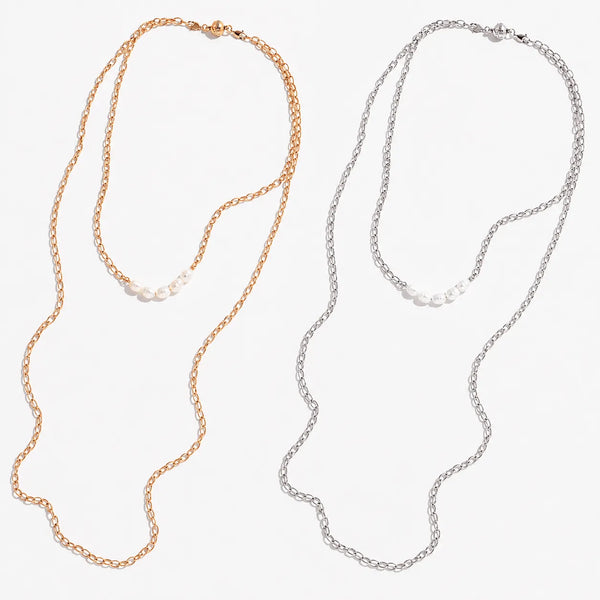 Pearl Layering Chain Necklace