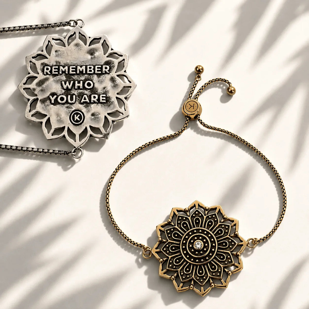 Remember Who You Are Flower Mandala Adjustable Bracelet