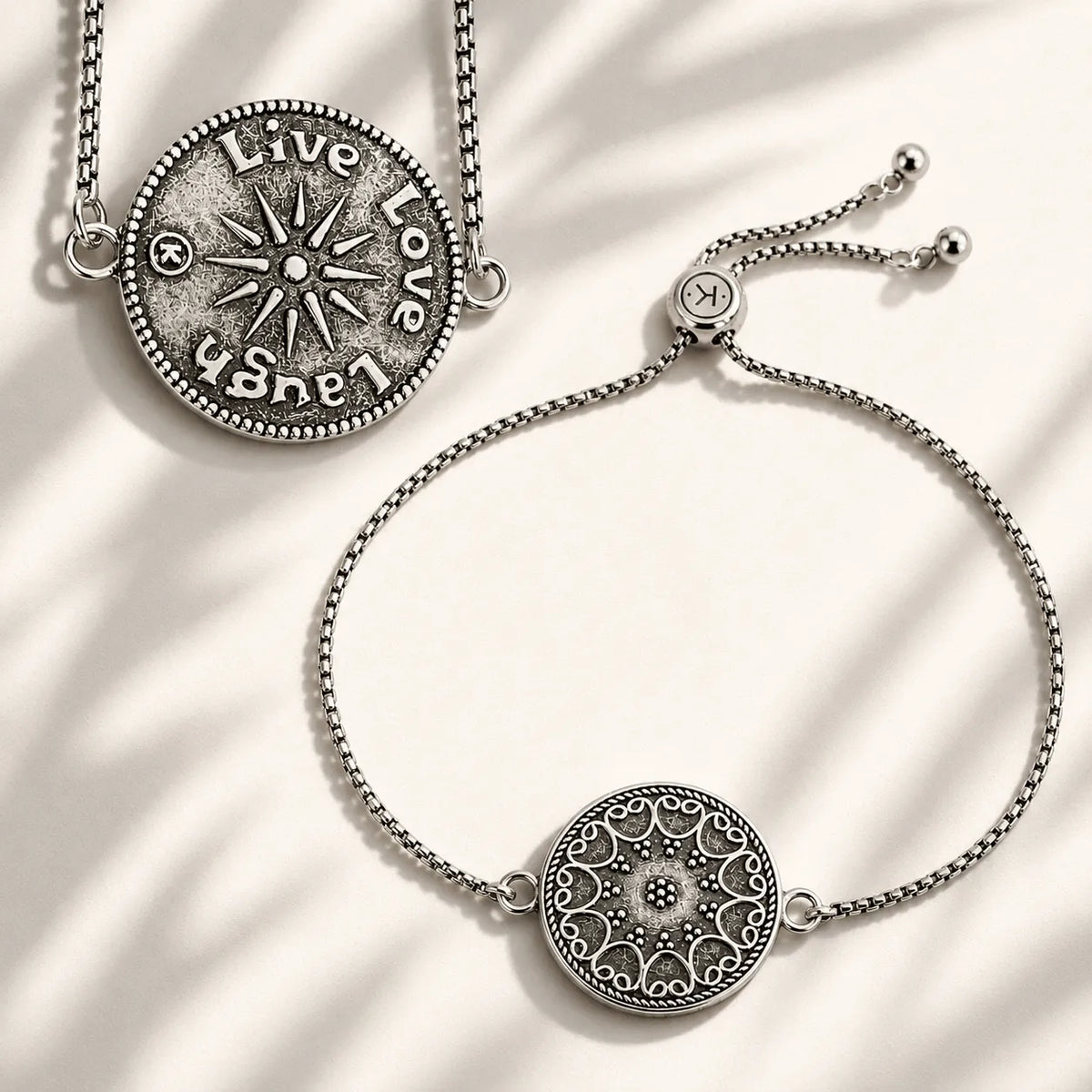 Live Love Laugh Mandala Adjustable Bracelet