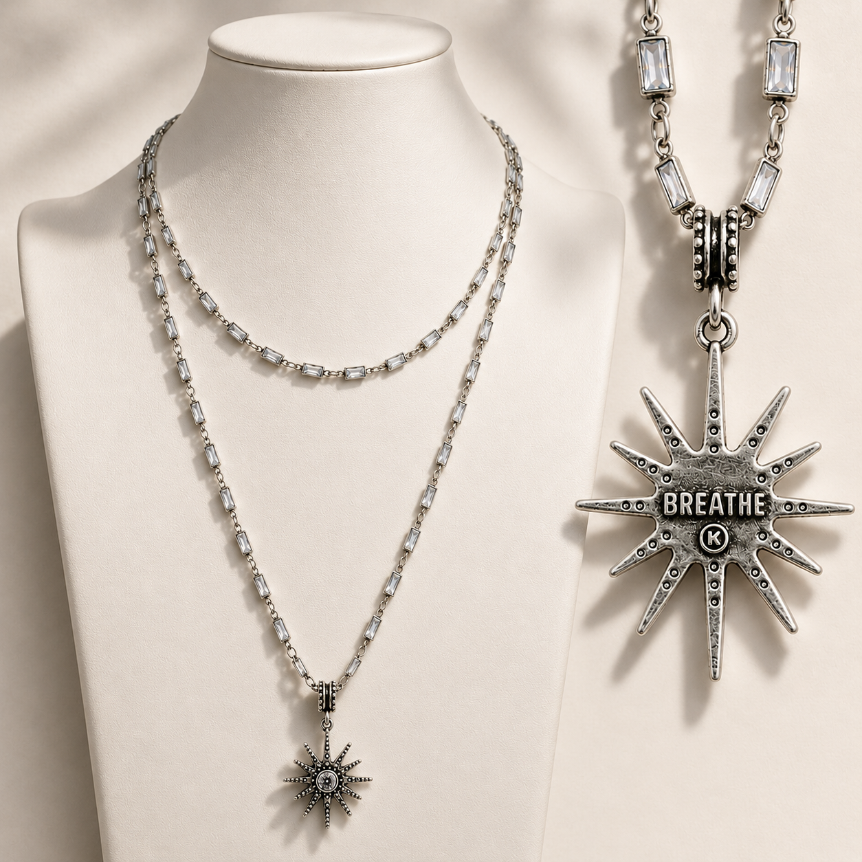 Breathe Crystal Starburst Chain Necklace