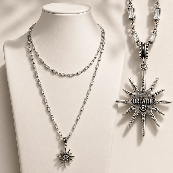 Breathe Crystal Starburst Chain Necklace