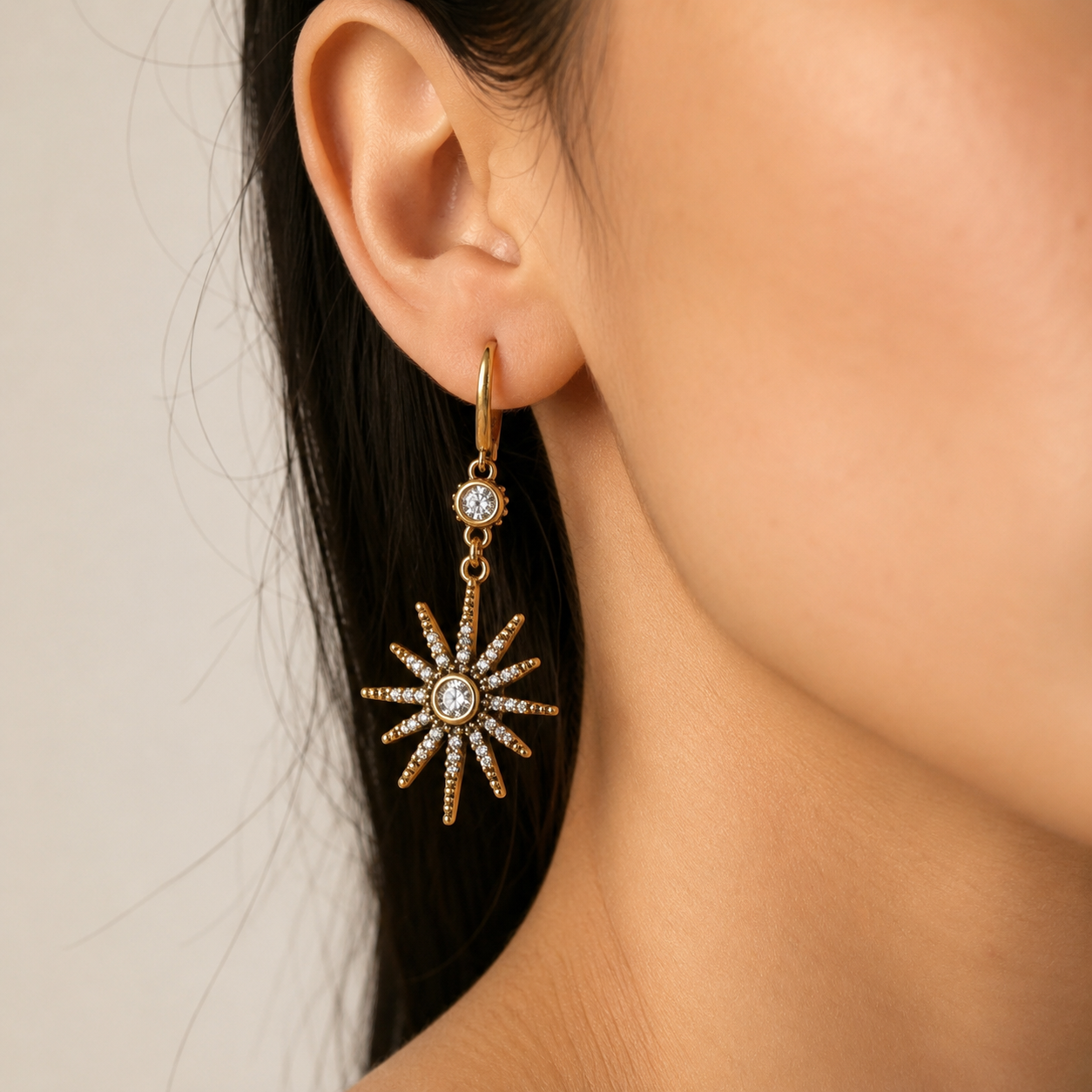 Breathe Crystal Starburst Drop Earrings
