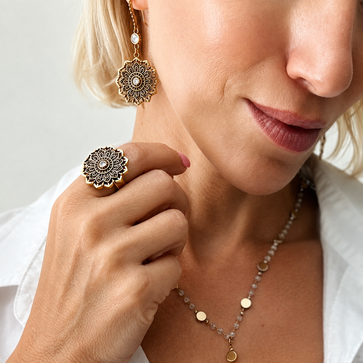 Remember Who You Are Flower Mandala Drop Earrings
