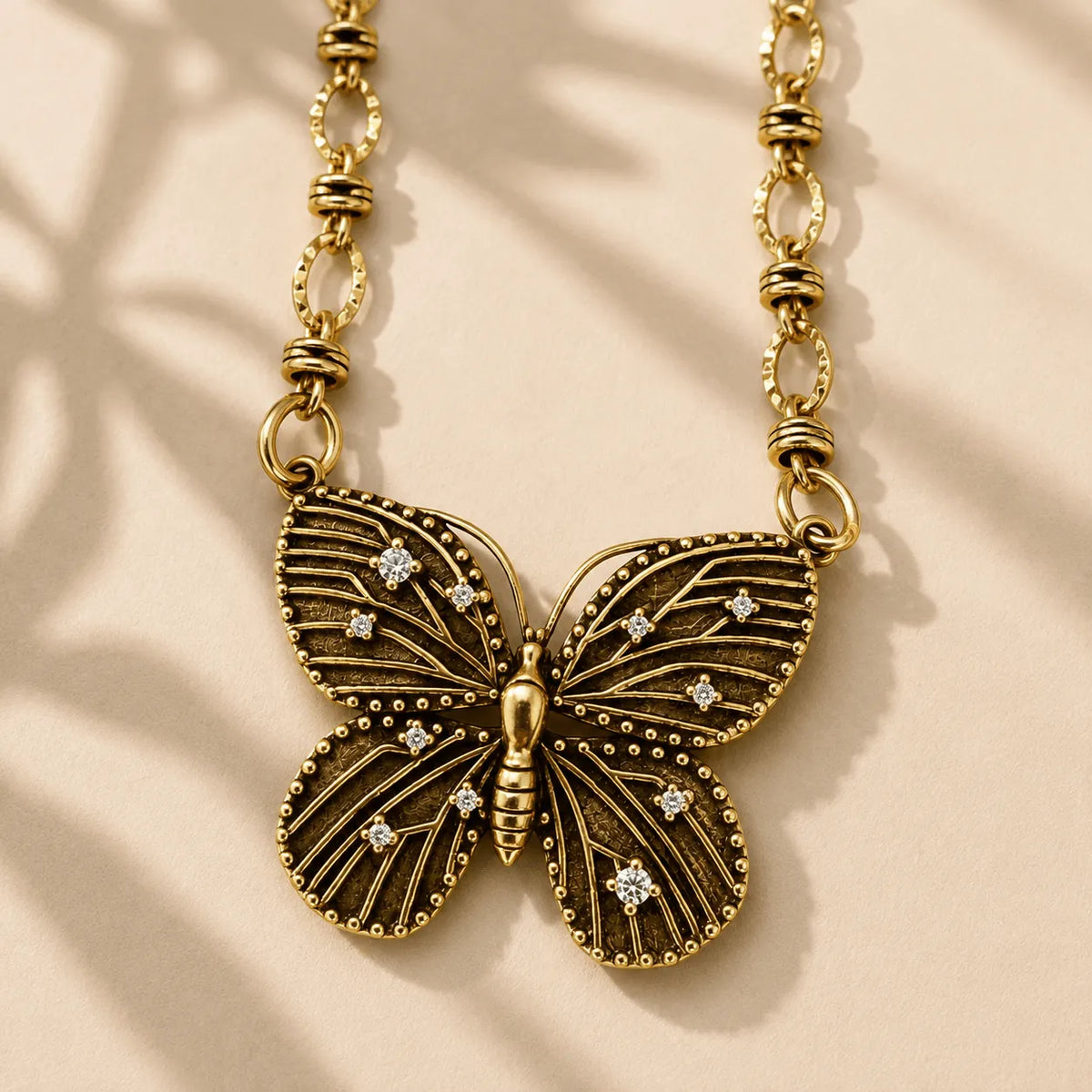 Be Grateful Loving Present Butterfly Chain Necklace