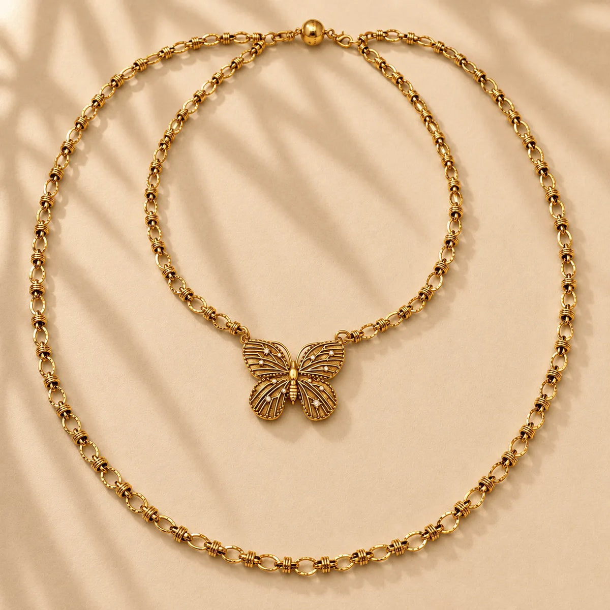 Be Grateful Loving Present Butterfly Chain Necklace