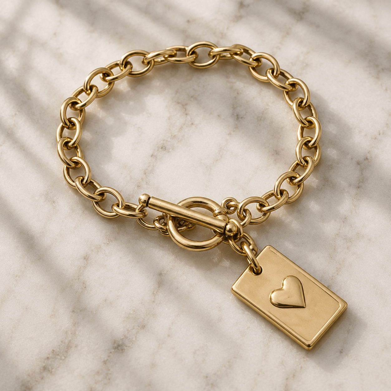 Choose Your Message Rectangle Pendant Chain Bracelet