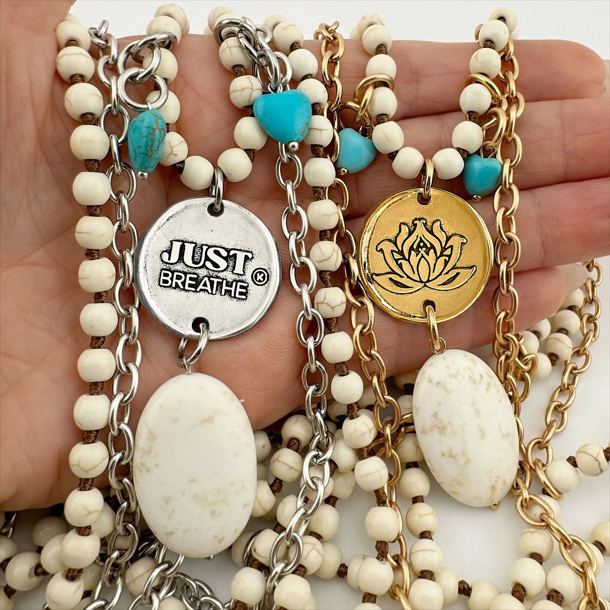 Just Breathe Lotus Long Chain Fusion Necklace