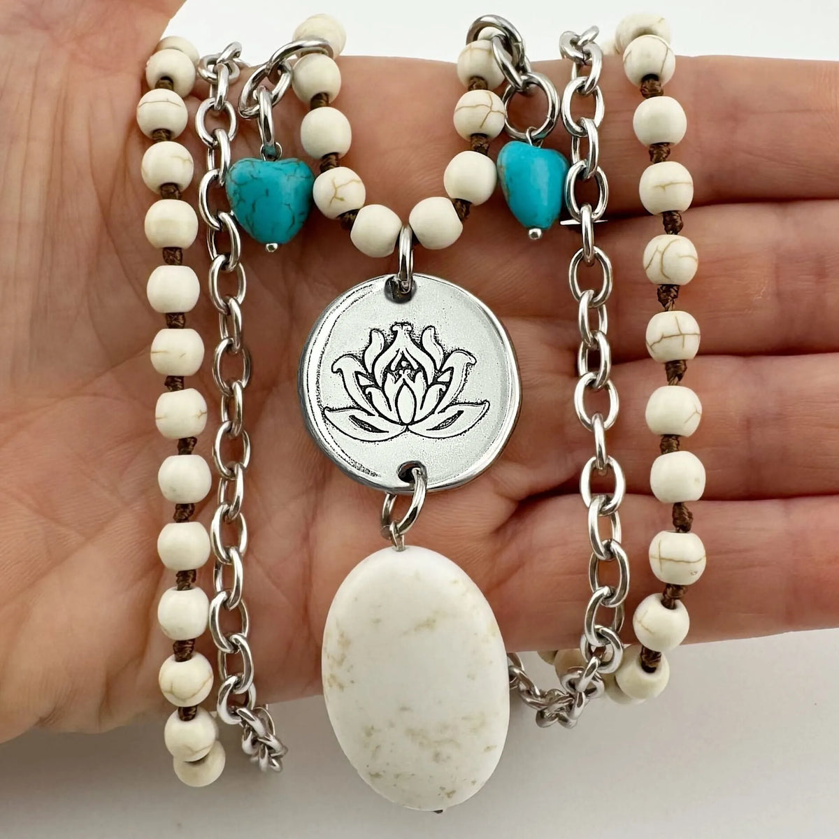 Just Breathe Lotus Long Chain Fusion Necklace