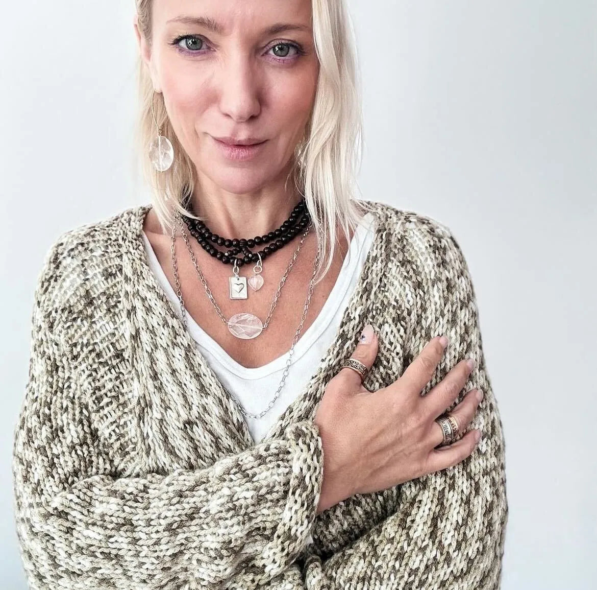 Grateful Thankful Blessed Heart Wood Boho Wrap Bracelet/Necklace