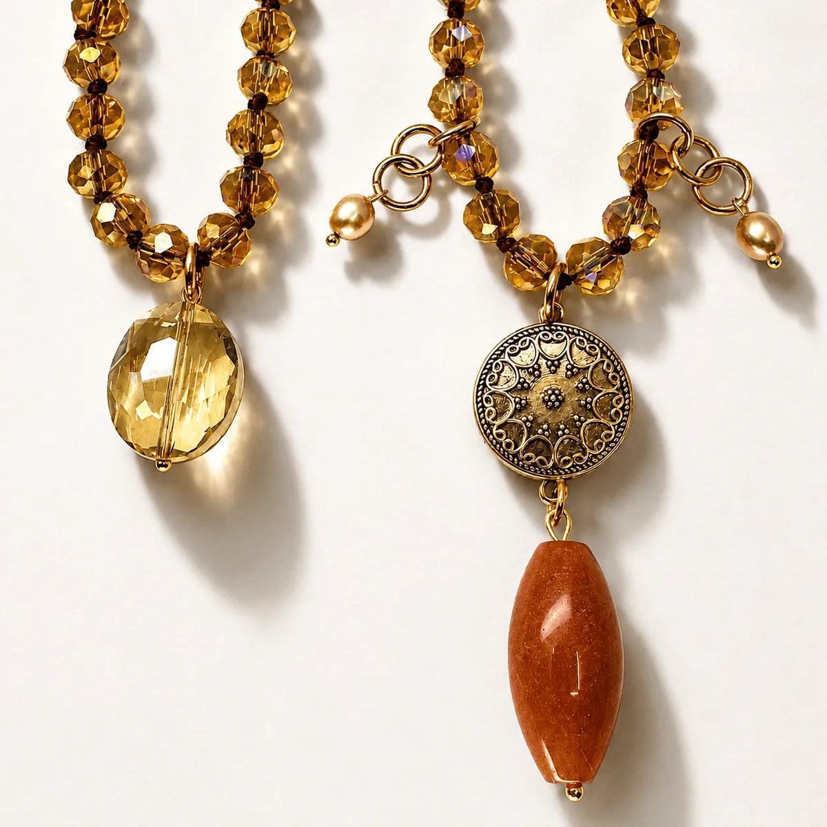 Live Love Laugh Mandala Crystal Necklace