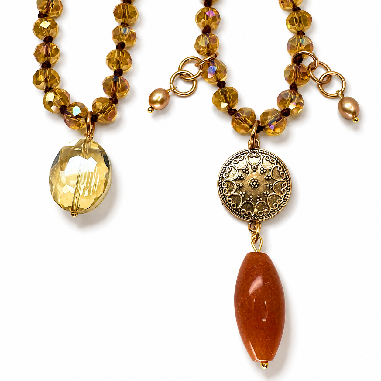 Live Love Laugh Mandala Crystal Necklace