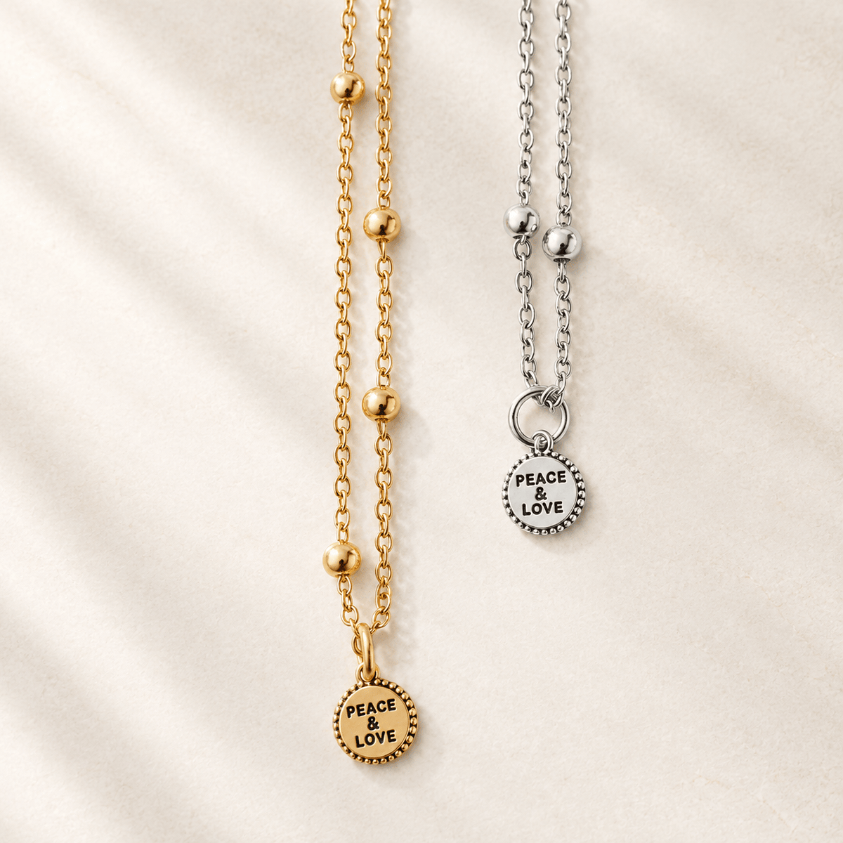 Peace & Love Dainty Necklace