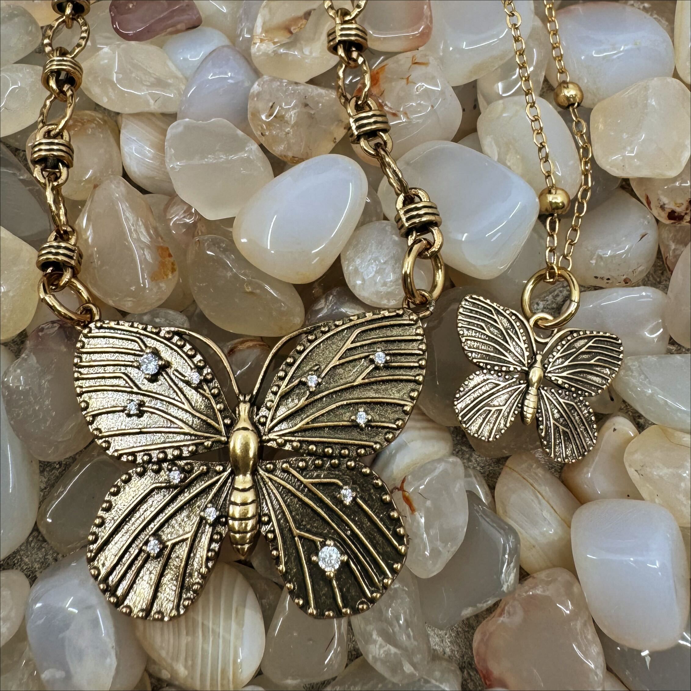 Be Grateful Loving Present Butterfly Chain Necklace