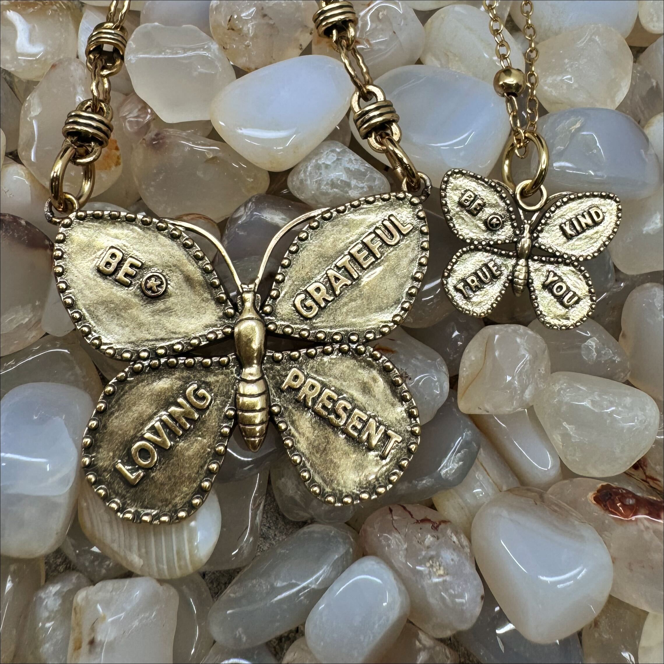 Be Kind True You Butterfly Dainty Necklace