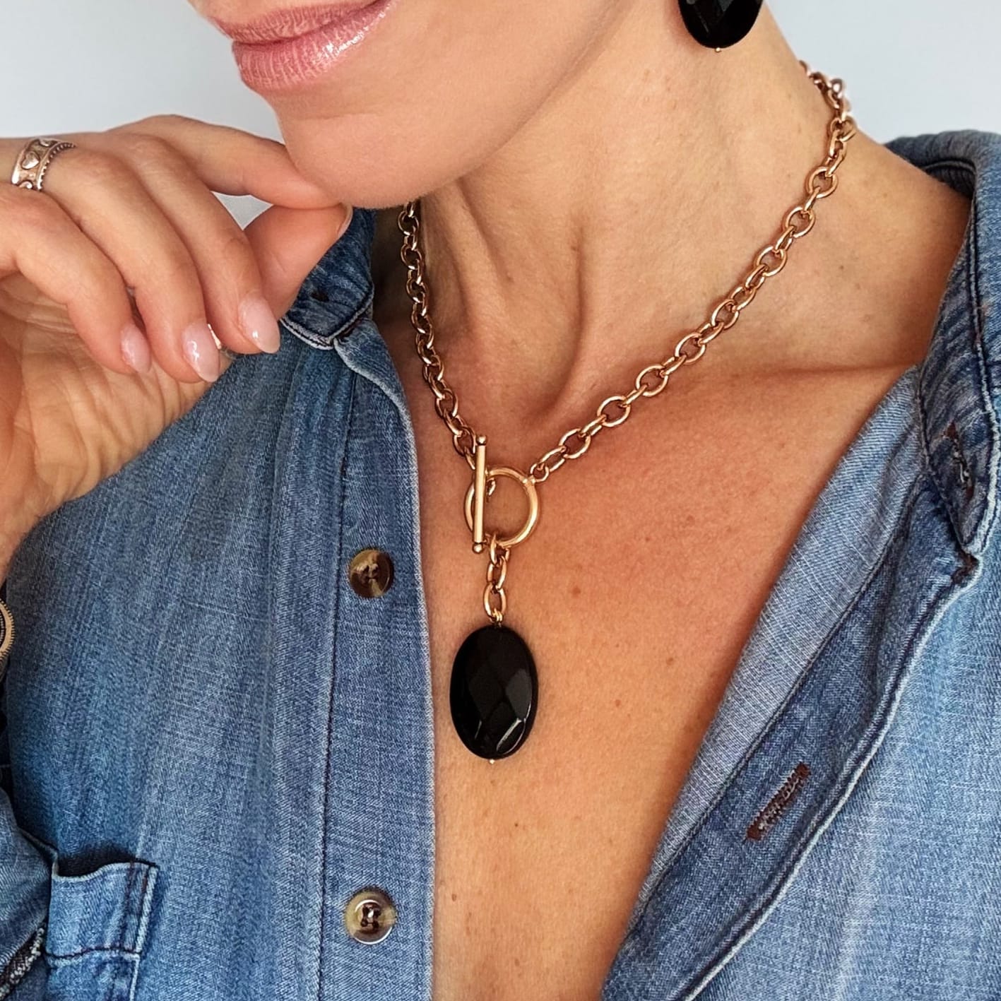 Black Onyx Choker Necklace