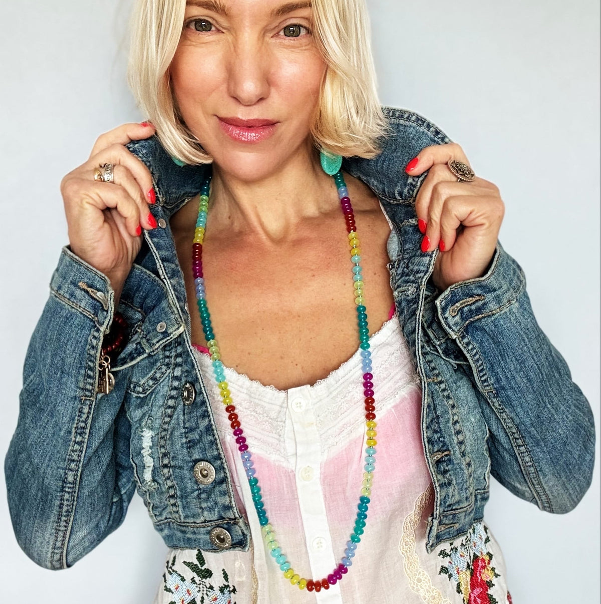 Live Colorfully Beaded Multicolored Layering Necklace