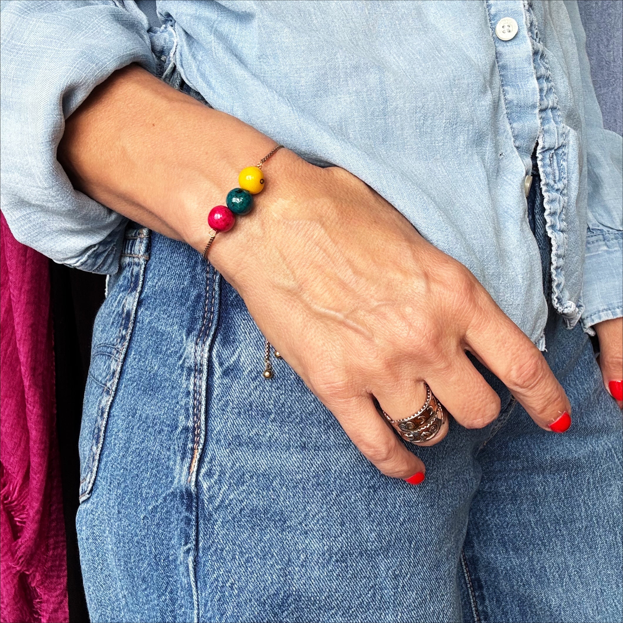 Acai Bead Adjustable Bracelet