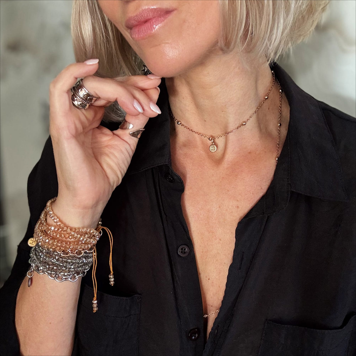 Peace & Love Multistrand Bracelet