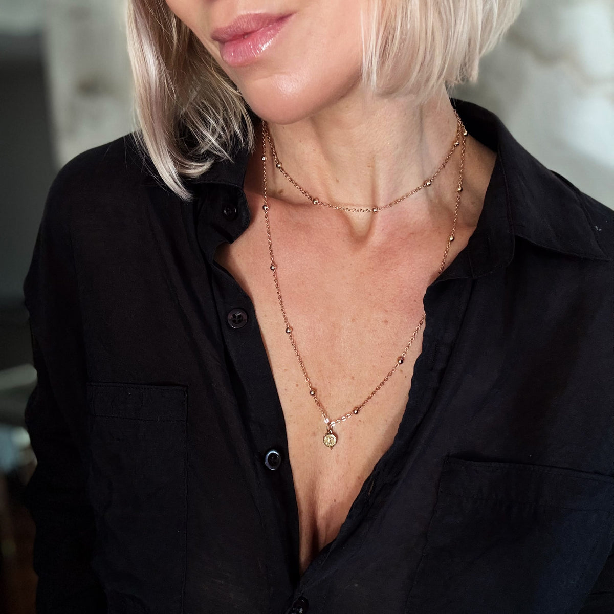 Peace & Love Dainty Necklace