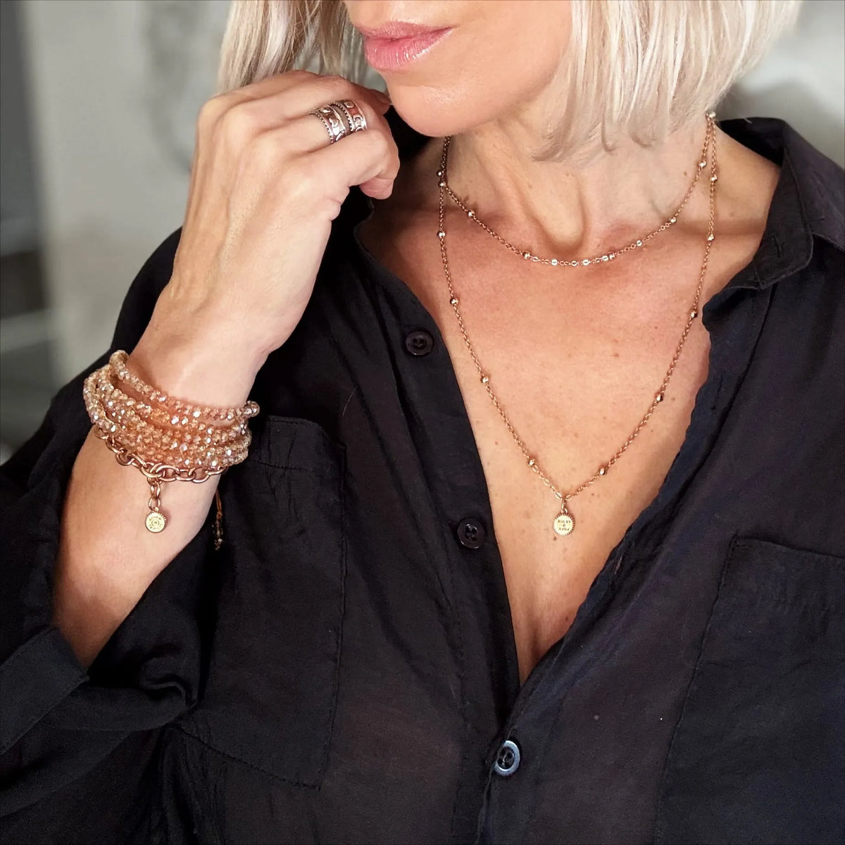 Peace & Love Multistrand Bracelet