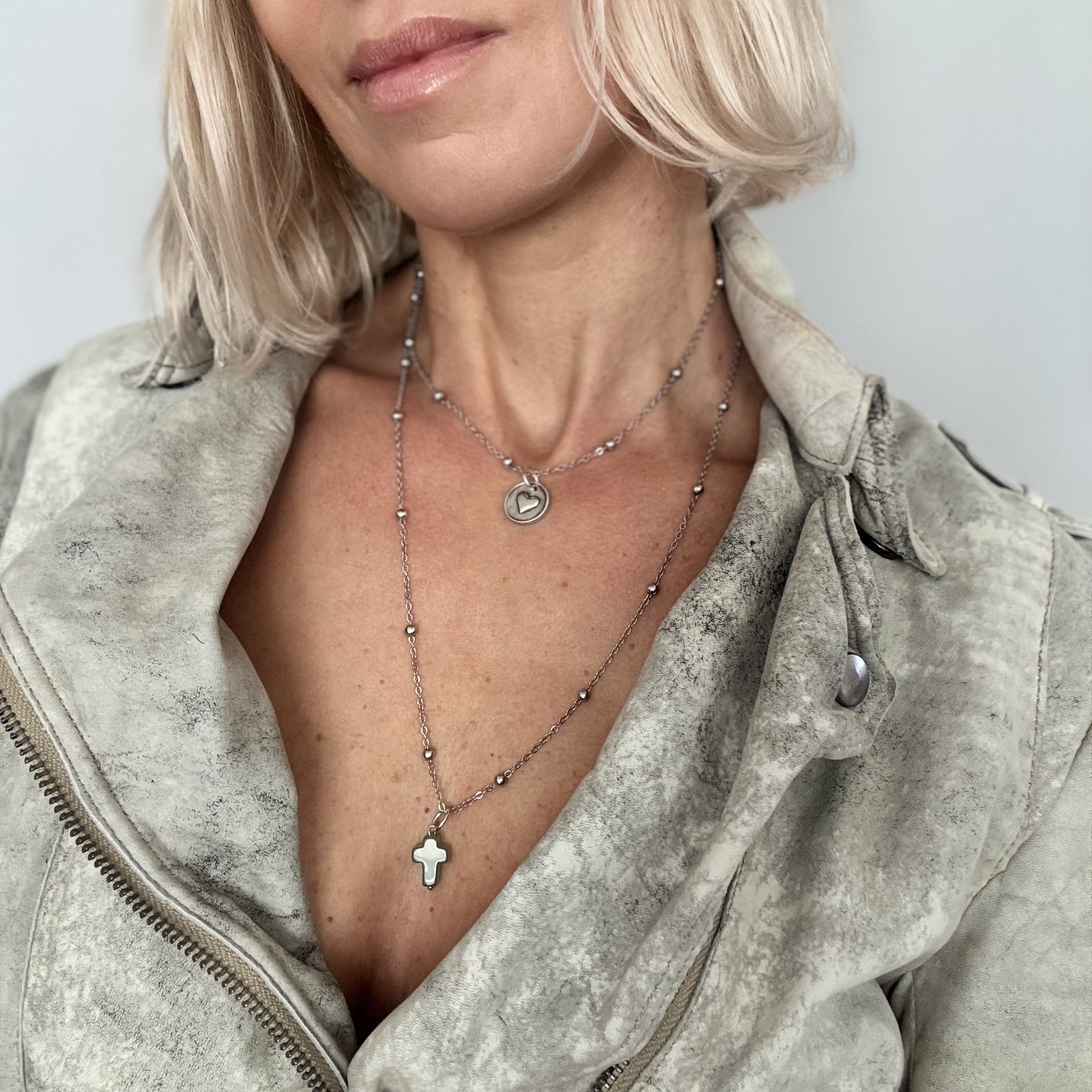 I am Safe Green Aventurine Cross Dainty