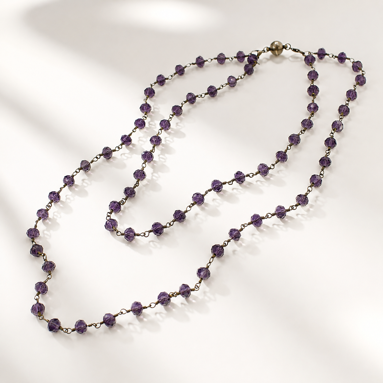 Crystal Rosary Layering Necklace