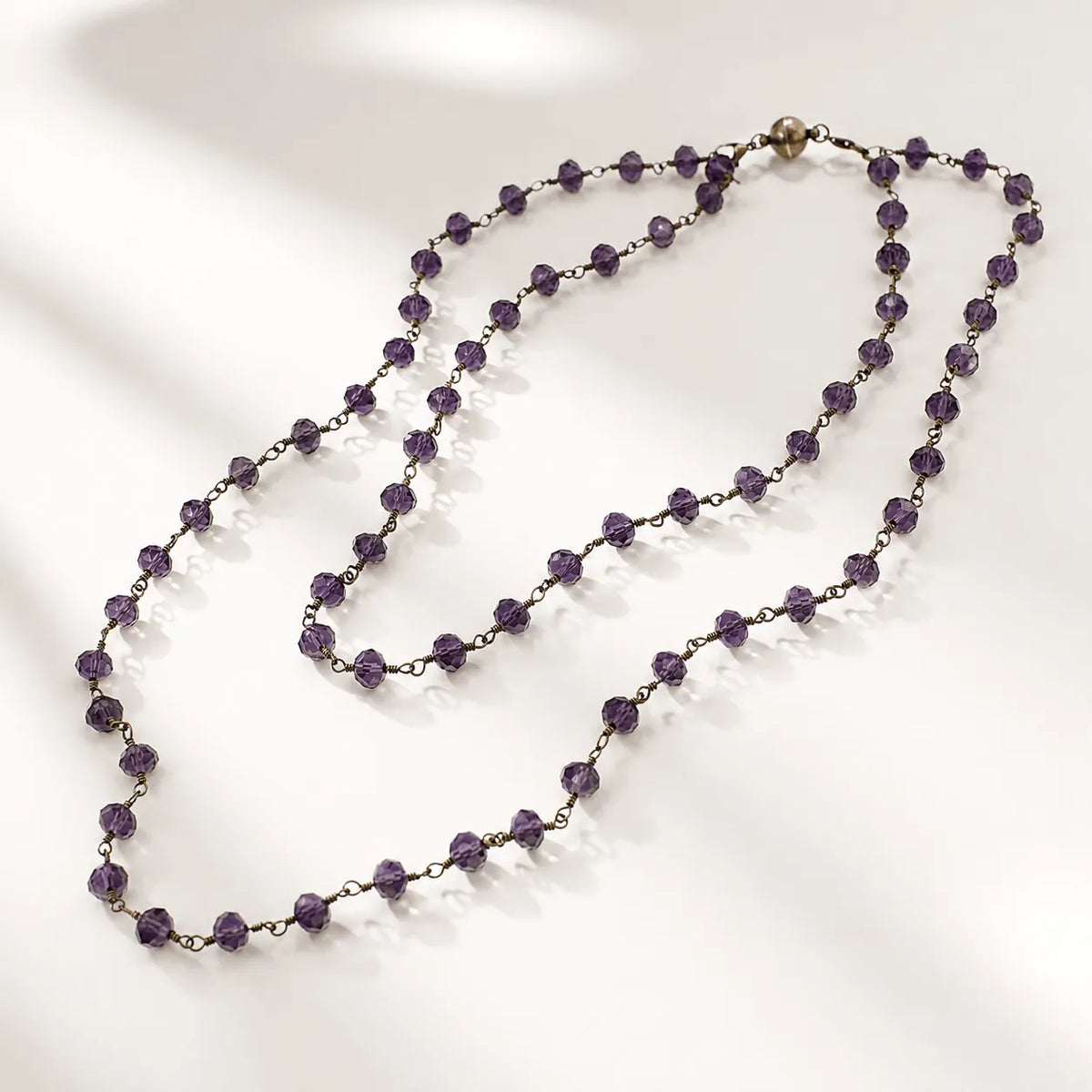 Crystal Rosary Layering Necklace