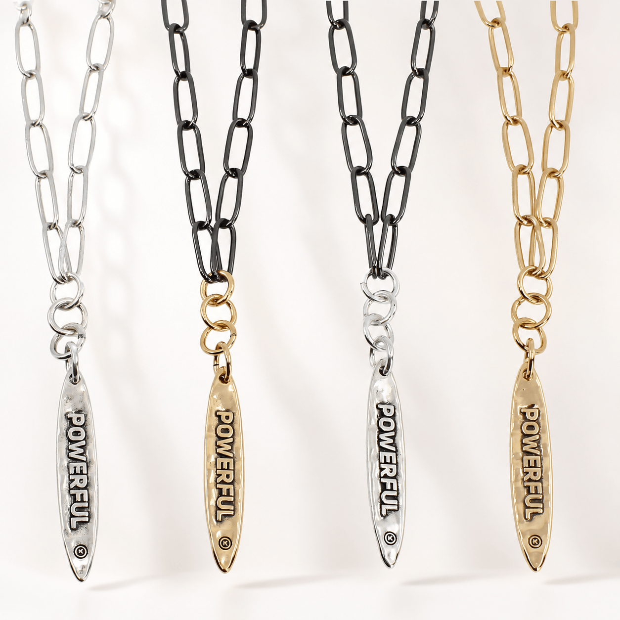 Powerful Vertical Bar Klink Necklace