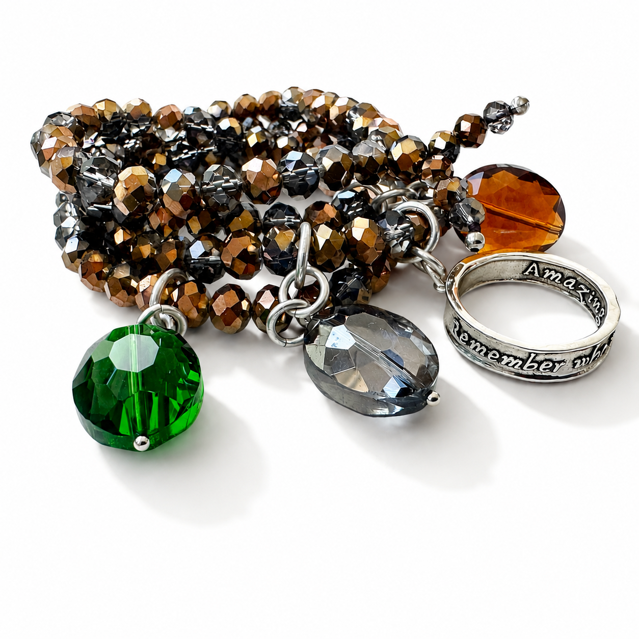 Remember Who The F*ck You Are Crystal Boho Wrap Necklace/Bracelet