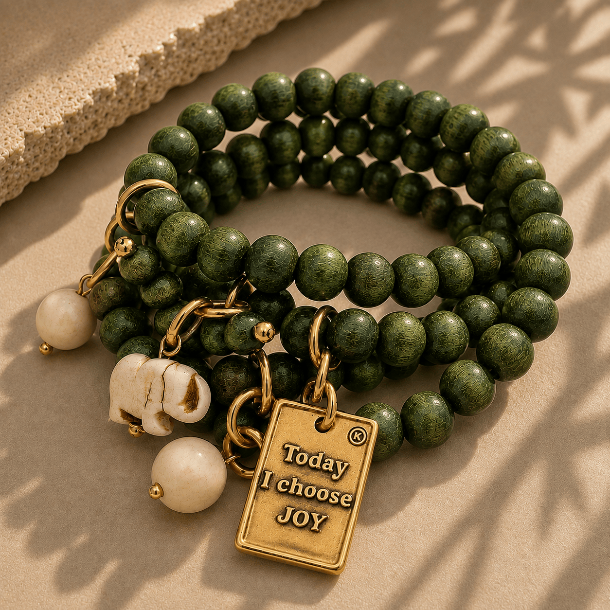 Today I Choose Joy Heart Wood Boho Wrap Bracelet/Necklace