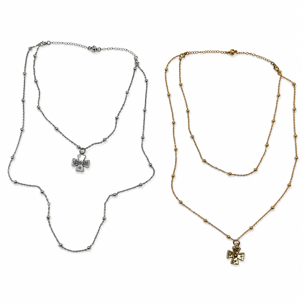 Thankful Modern Cross Dainty Necklace