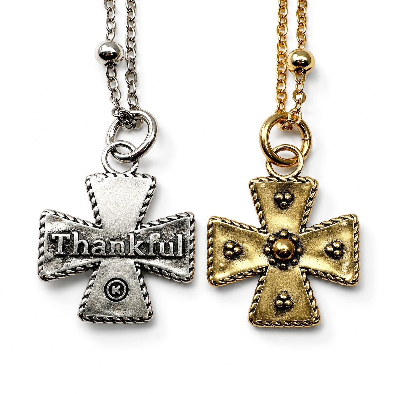 Thankful Modern Cross Dainty Necklace