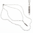 Silver chain necklace on a white background