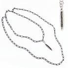 Silver chain necklace on a white background