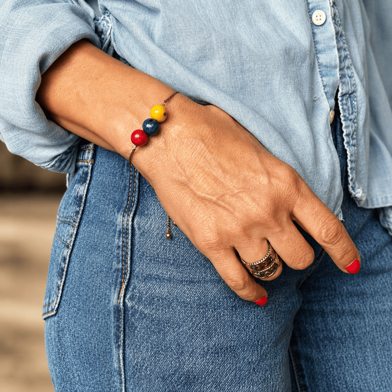 Acai Bead Adjustable Bracelet
