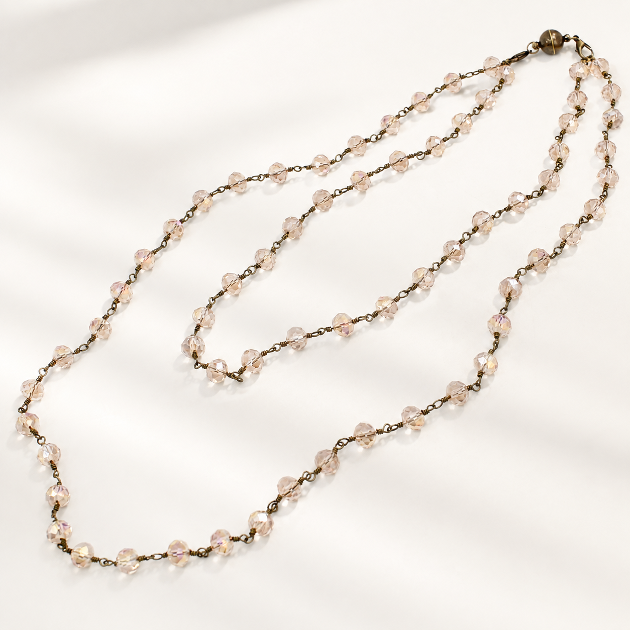 Crystal Rosary Layering Necklace