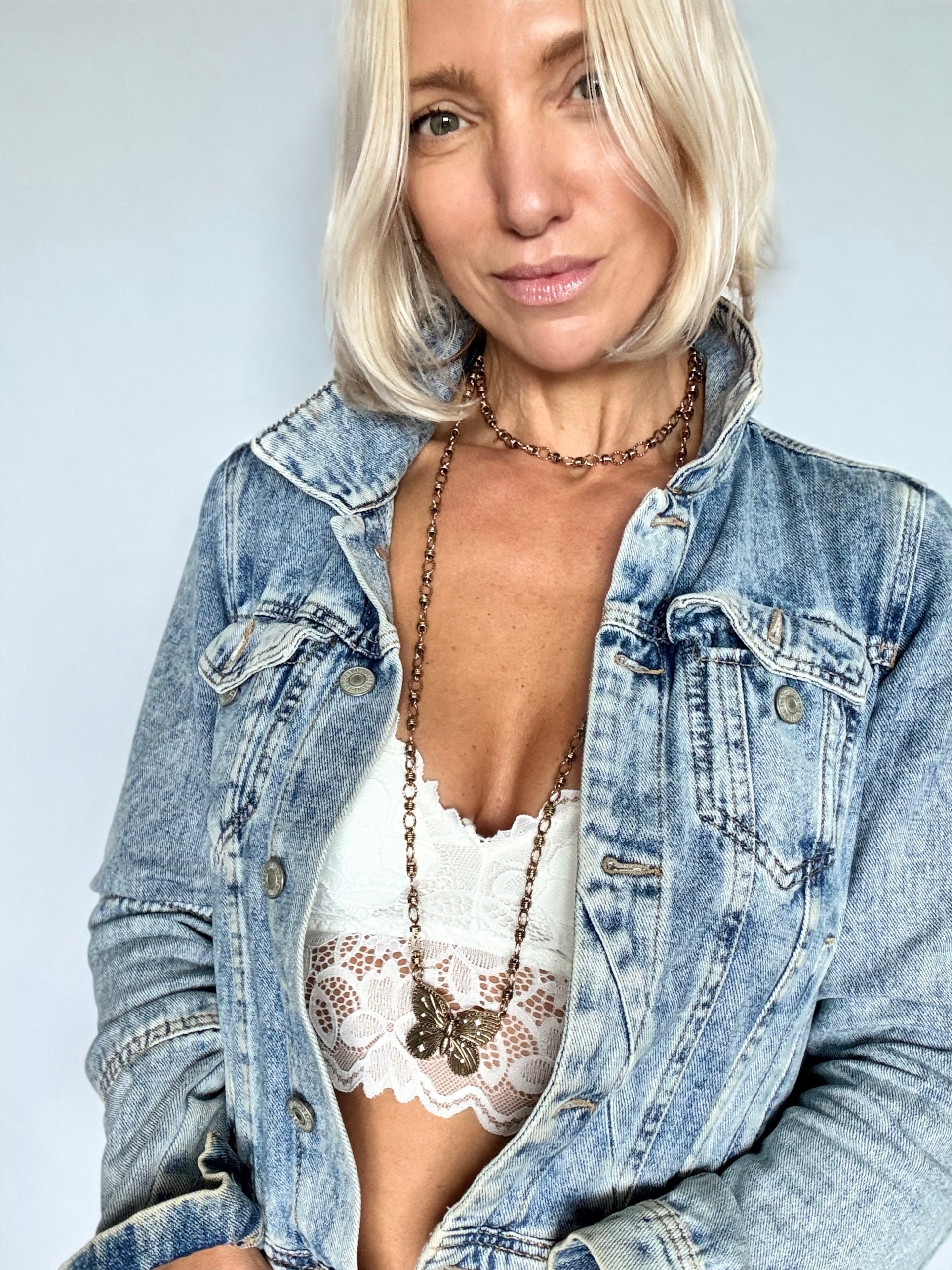 Be Grateful Loving Present Butterfly Chain Necklace