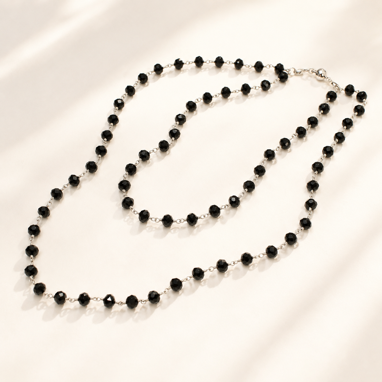 Crystal Rosary Layering Necklace