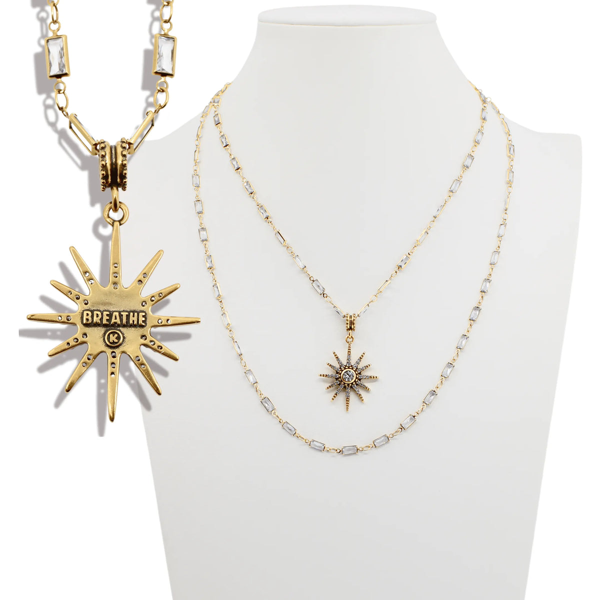 Breathe Crystal Starburst Chain Necklace
