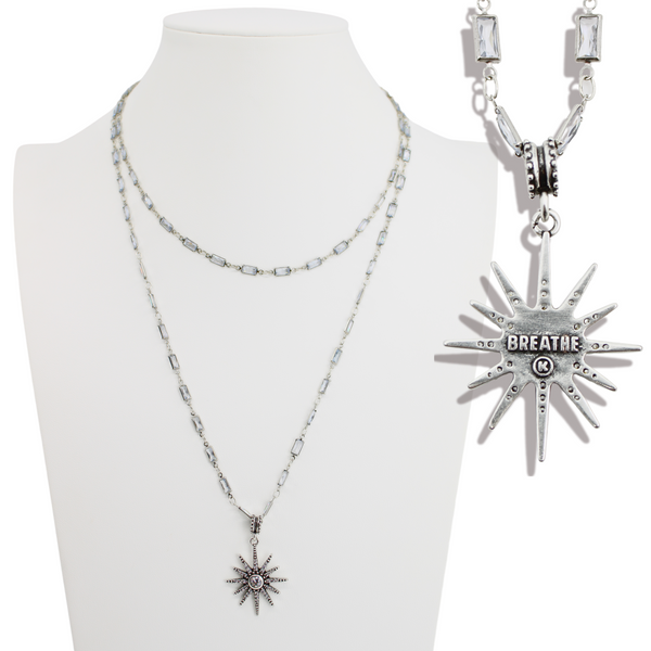 Breathe Crystal Starburst Chain Necklace