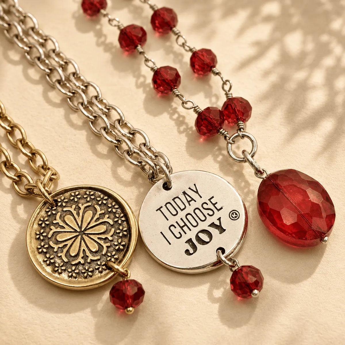 Today I Choose Joy Flower Rosary Layering Set