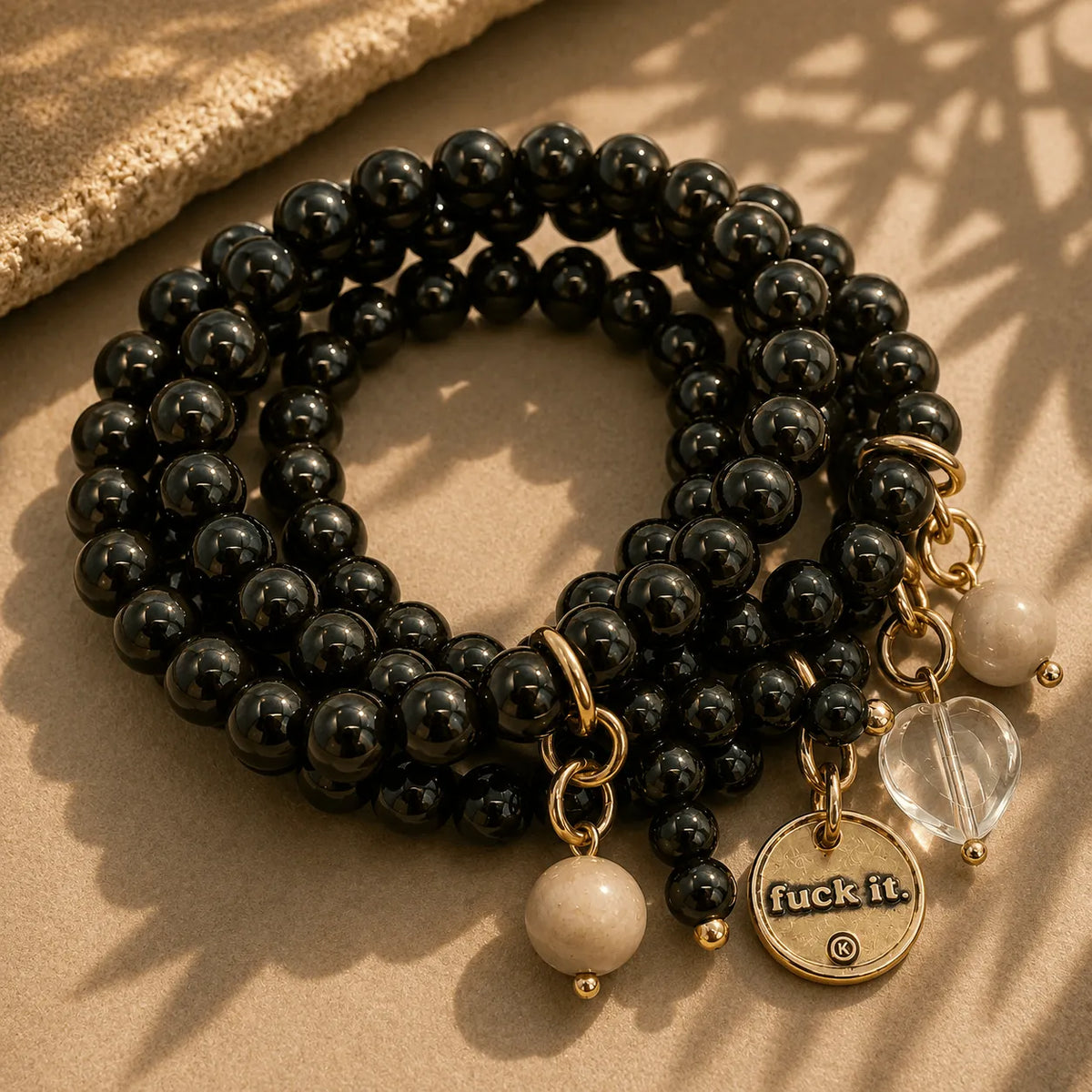 F*ck It Heart Wood Boho Wrap Bracelet/Necklace