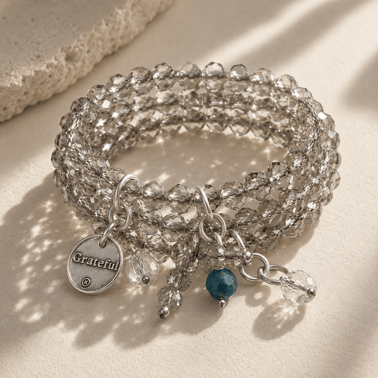 Grateful Crystal Boho Wrap Bracelet/Necklace
