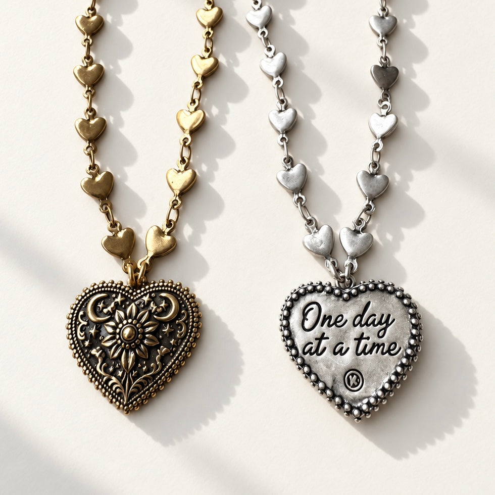 One Day at a Time Heart Necklace