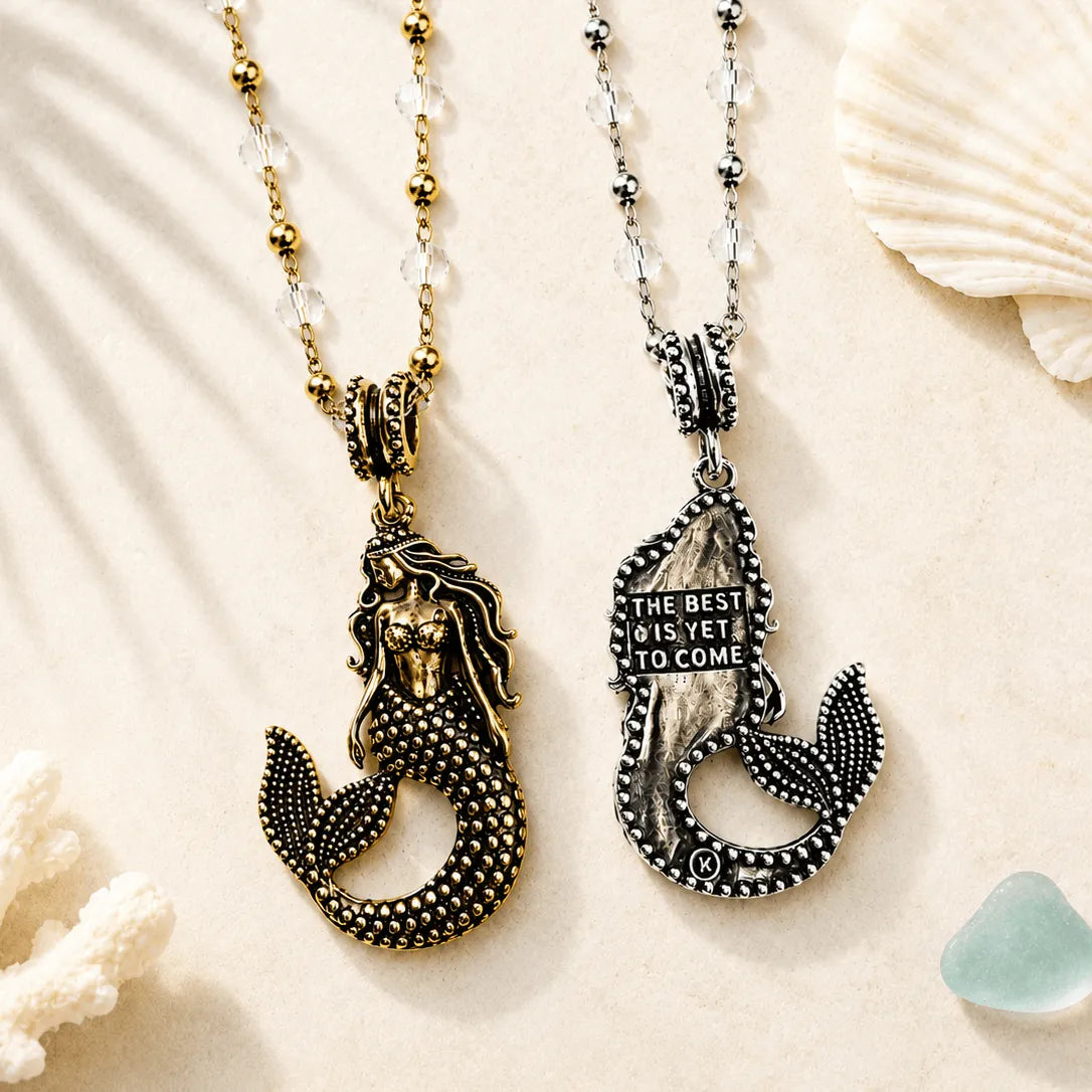 The Best Is Yet To Come Mermaid Crystal Dainty Necklace