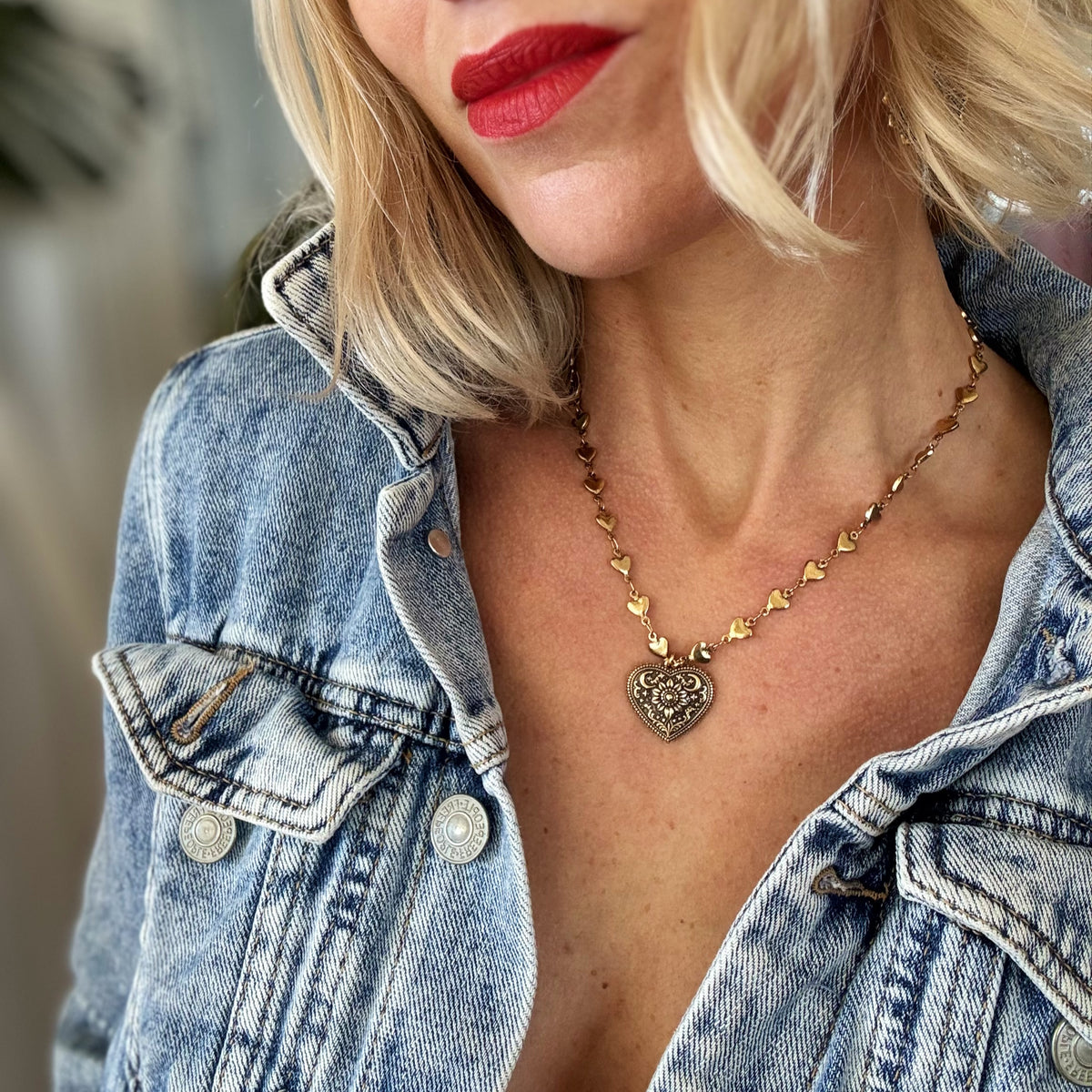 One Day at a Time Heart Necklace