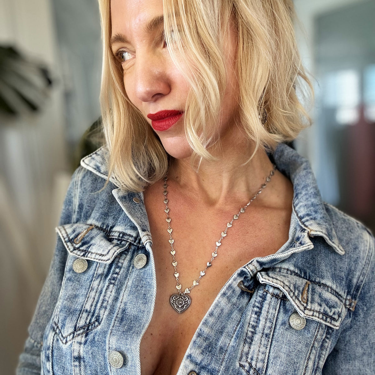 One Day at a Time Heart Necklace