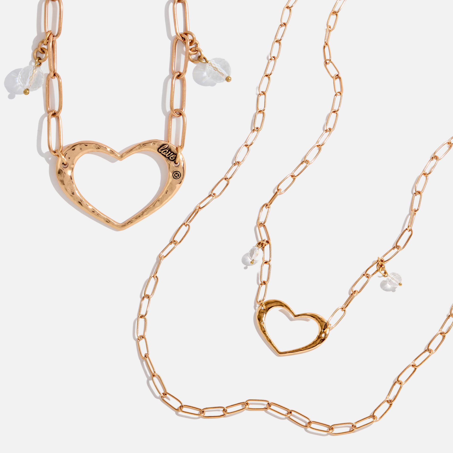 Love Open Heart Long Chain Necklace – Katia Designs
