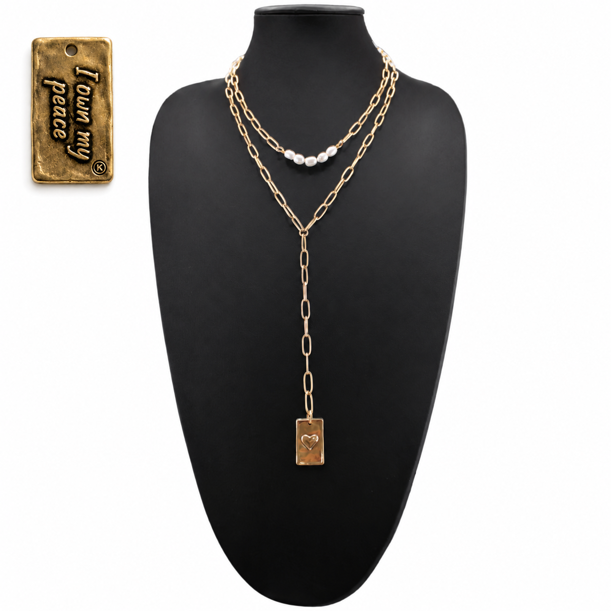 I Own My Peace Heart Lariat Necklace
