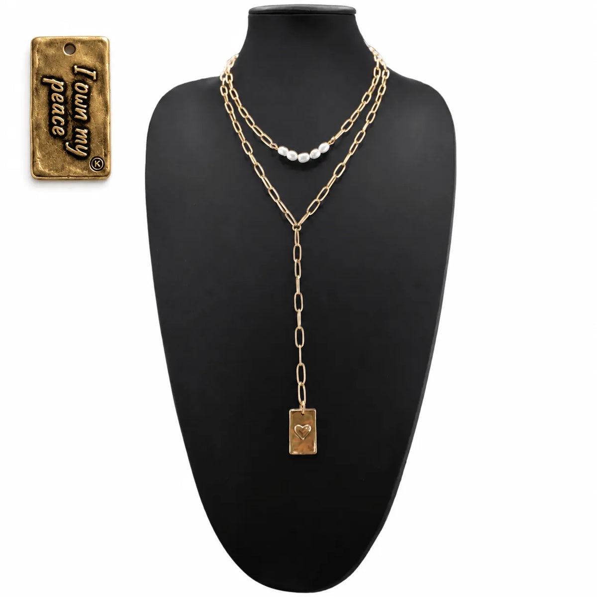 I Own My Peace Heart Lariat Necklace